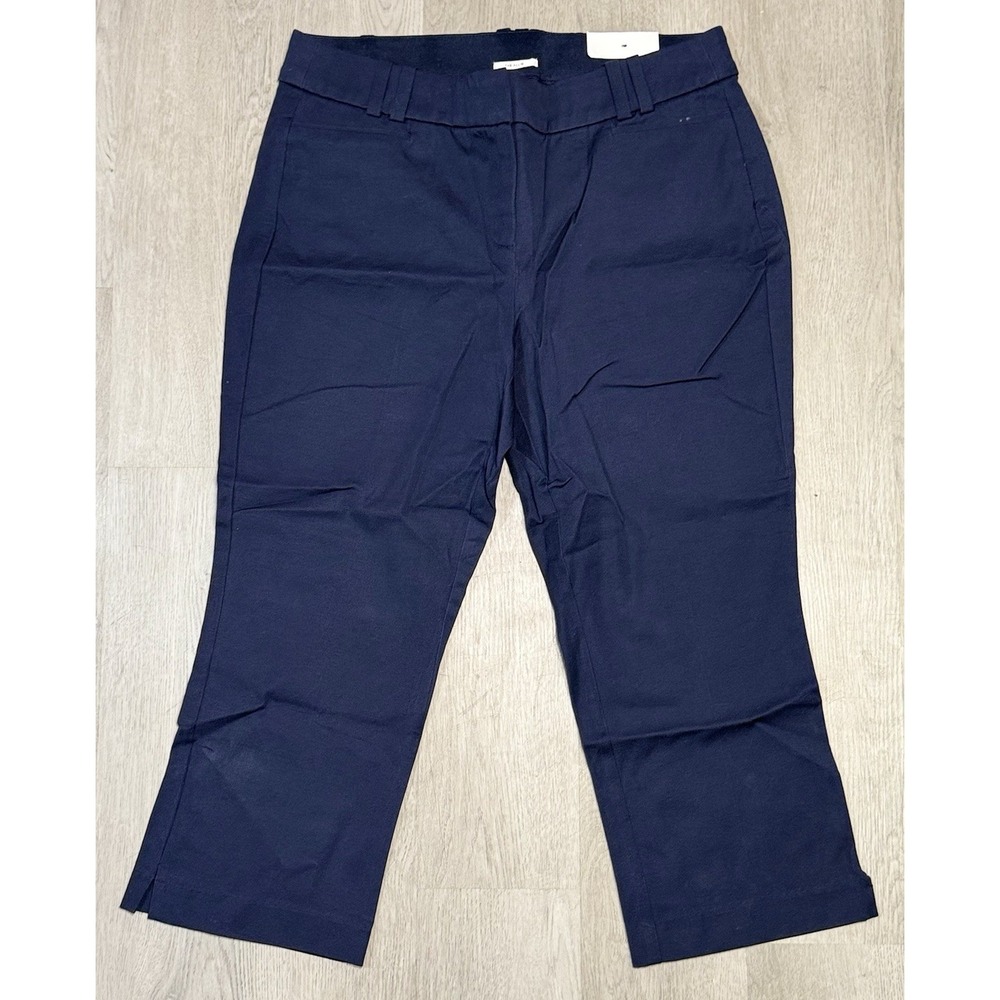 Lane Bryant The Allie Skinny Crop Pants Women 14 Navy Blue Sexy Stretch NWT